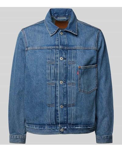 Levi's Jeansjacke mit Brusttasche und Label-Detail - Blau