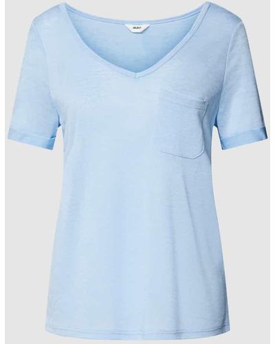 Object T-Shirt mit Brusttasche Modell 'TESSI' - Blau