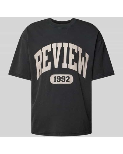 Review T-Shirt mit Label-Print - Schwarz