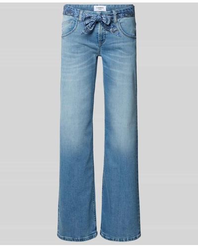 Cambio Wide Leg Jeans mit Bindegürtel Modell 'TESS' - Blau