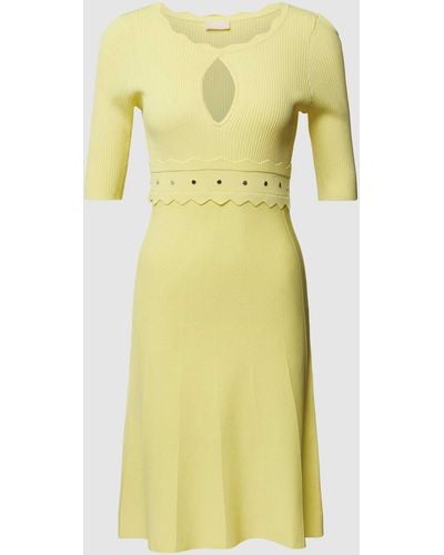 Liu Jo Knielanges Kleid mit Strukturmuster - Gelb