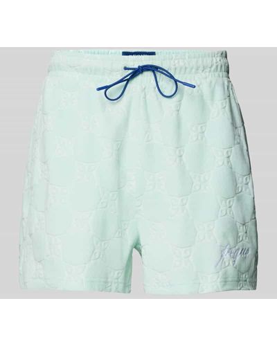 Pequs Shorts aus Frottee mit Label-Stitching - Blau