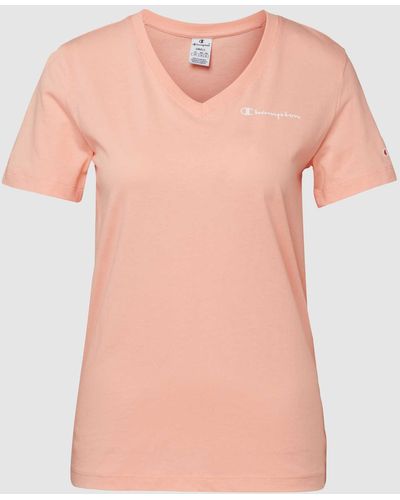 Champion T-Shirt mit Label-Print - Orange