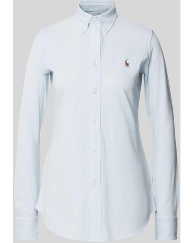 Polo Ralph Lauren Bluse mit Button-Down-Kragen - Blau