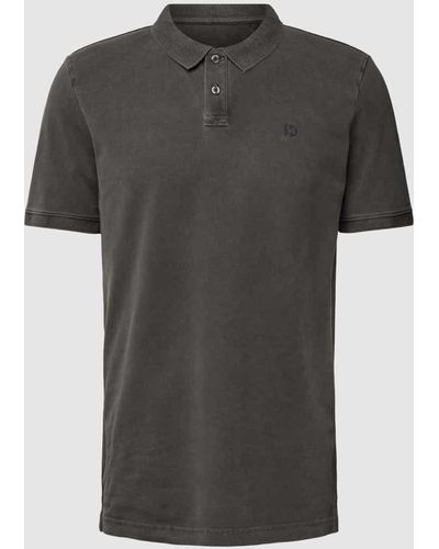 Tom Tailor Regular Fit Poloshirt mit Label-Print - Schwarz