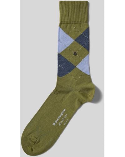 Burlington Socken mit Allover-Muster Modell 'MANCHESTER' - Grün
