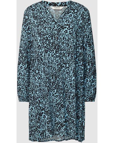 B.Young Knielanges Kleid mit floralem Muster Modell 'BYJosa' - Blau