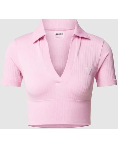 Guess Crop Top mit Label-Badge - Pink