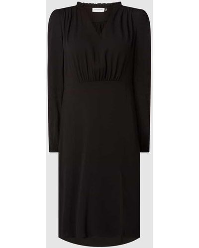 Rosemunde Kleid aus Krepp mit Punktmuster - Schwarz