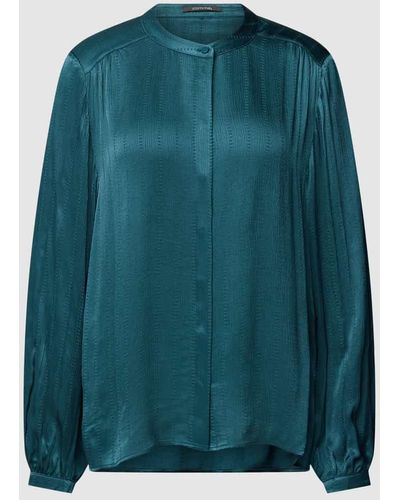 Comma, Bluse aus reiner Viskose mit verdeckter Knopfleiste - Grün
