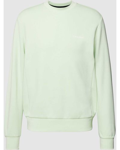 Calvin Klein Sweatshirt mit Label-Print Modell 'MICRO' - Grün