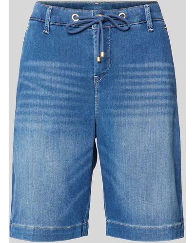 M·a·c Regular Fit Jeansshorts mit Tunnelzug Modell 'Jogg`n Short' - Blau