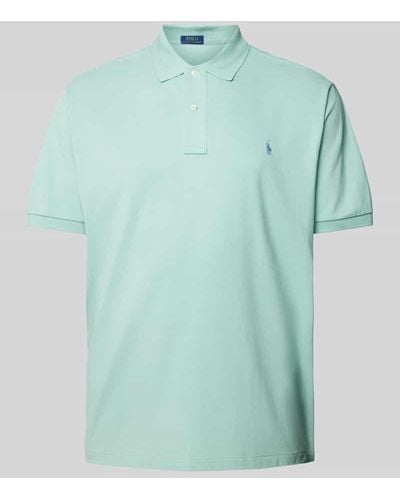 Ralph Lauren PLUS SIZE Poloshirt mit Label-Stitching - Grün