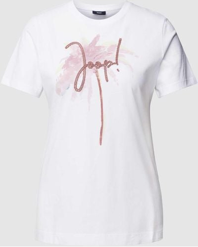 Joop! T-shirt Met Labelstitching - Wit