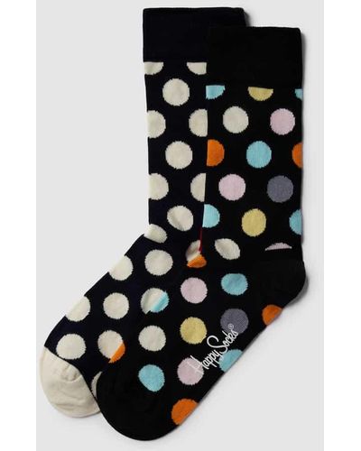 Happy Socks Socken mit Allover-Muster im 2er-Pack Modell 'Big Dot' - Schwarz