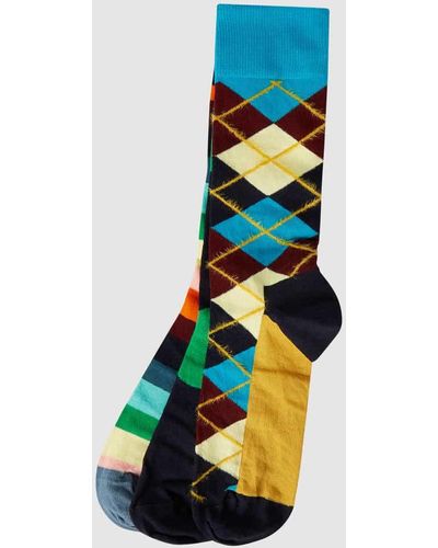Happy Socks Socken mit Allover-Muster im 3er-Pack - Mehrfarbig