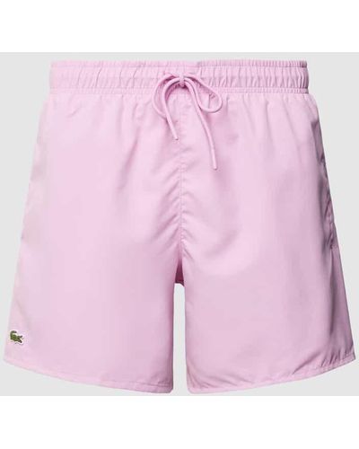 Lacoste Badehose mit Logo-Patch Modell 'Basic' - Pink