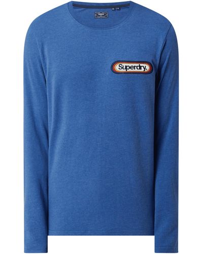 Superdry Shirt Met Lange Mouwen En Logobadge - Blauw