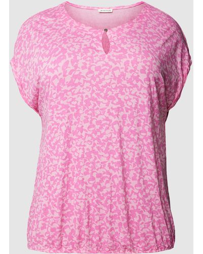 Tom Tailor PLUS SIZE T-Shirt mit Allover-Muster - Pink