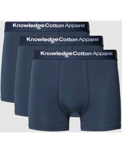 Knowledge Cotton Boxershort Met Elastische Band - Blauw