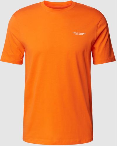 Armani Exchange T-Shirt aus Baumwolle mit Label-Print - Orange