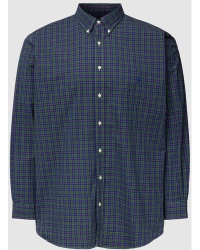 Ralph Lauren PLUS SIZE Freizeithemd mit Allover-Muster - Blau