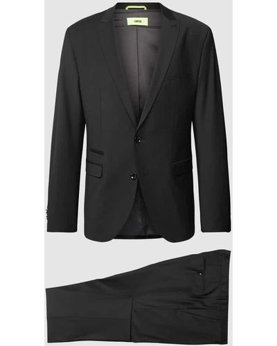 Cinque Anzug in unifarbenem Design Modell 'Cicastello' - Schwarz