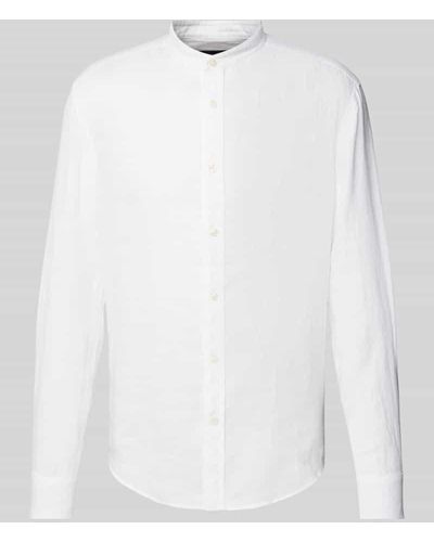 DRYKORN Regular Fit Leinenhemd mit Stehkragen Modell 'TAROK' - Weiß