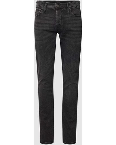 Jack & Jones Slim Fit Jeans im 5-Pocket-Design Modell 'GLENN' - Schwarz