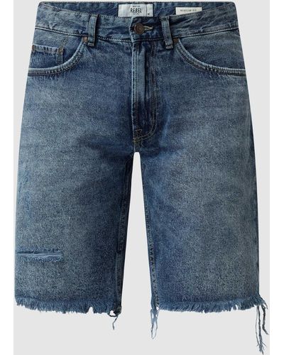 Redefined Rebel Regular Fit Jeansshorts aus Baumwolle Modell 'Osaka' - Blau
