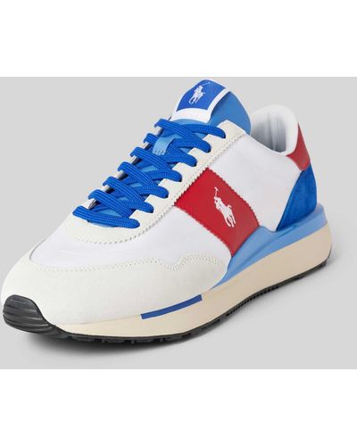Polo Ralph Lauren Sneakers Met Logostitching - Blauw