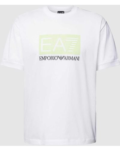 EA7 T-shirt Met Labelprint - Wit