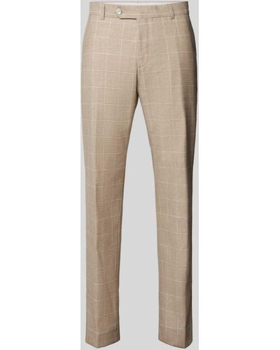 Strellson Anzughose mit Gitterkaro Modell 'Mace' - Natur