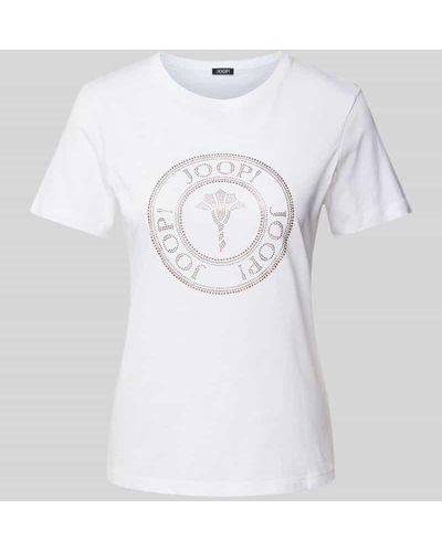 Joop! T-Shirt mit Strasssteinbesatz - Weiß