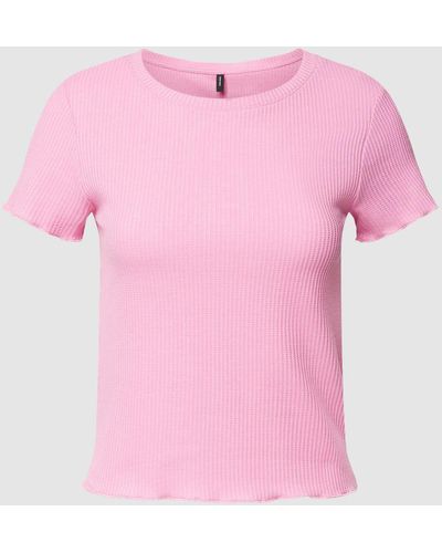 Vero Moda T-shirt Met Geschulpte Zoom - Roze