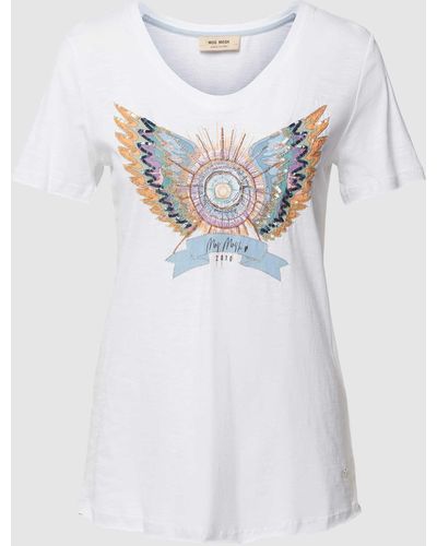 Mos Mosh T-Shirt mit Statement-Print Modell 'GETHI' - Weiß