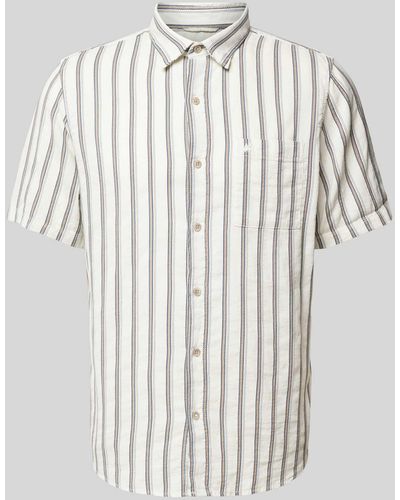 Lerros Freizeithemd mit Label-Stitching - Weiß