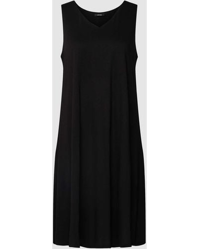 Opus Kleid aus Viskose mit V-Ausschnitt Modell 'Winga' - Schwarz