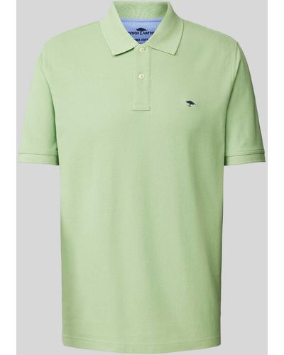 Fynch-Hatton Poloshirt mit Logo-Stitching - Grün