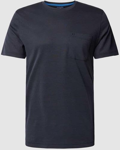 Christian Berg Men T-Shirt mit aufgesetzter Brusttasche - Blau