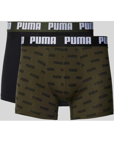 PUMA Boxershorts mit elastischem Label-Bund im 2er-Pack - Grün