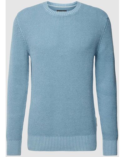 Marc O' Polo Gebreide Pullover Met Labeldetail - Blauw