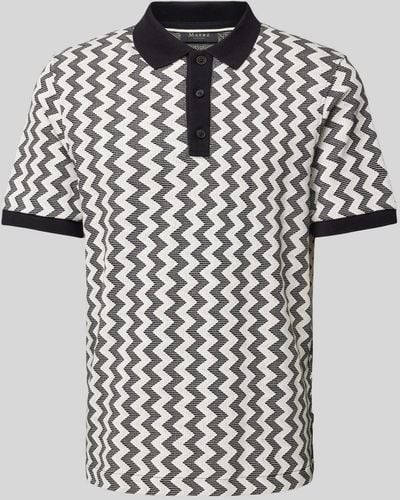 maerz muenchen Regular Fit Poloshirt mit grafischem Muster - Schwarz