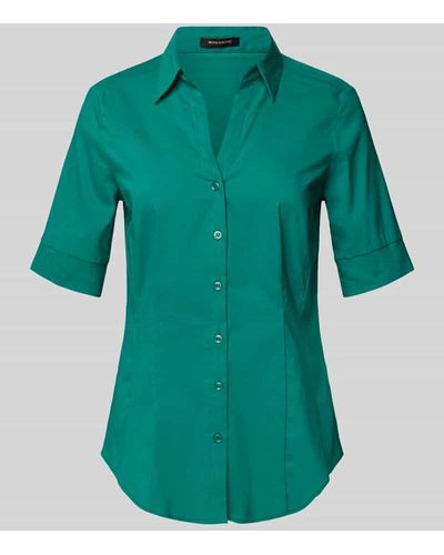 MORE&MORE Bluse mit Umlegekragen - Grün