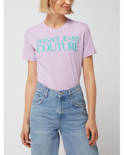 Versace T-shirt Met Logo - Paars