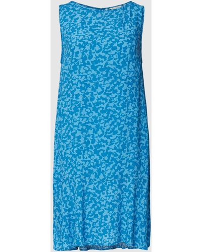 Tom Tailor Mini-jurk Met All-over Motief Van Pure Viscose - Blauw