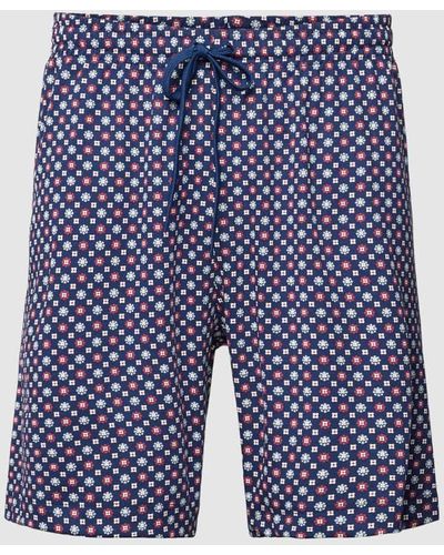 Mey Pyjama-Shorts mit Allover-Muster - Blau