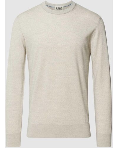 Scotch & Soda Strickpullover mit Label-Stitching - Natur