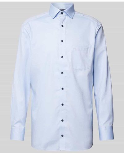 Olymp Modern Fit Business-Hemd mit Kentkragen - Blau