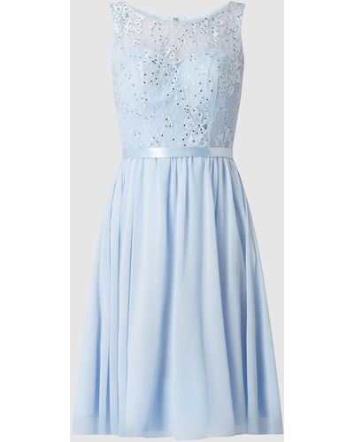 Luxuar Abendkleid mit Ziersteinbesatz - Blau
